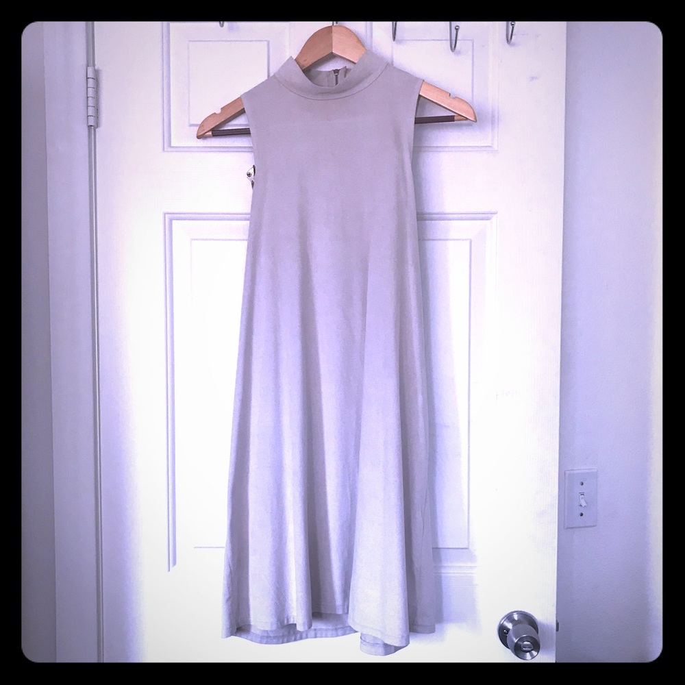 Beige Cowl Neck Dress